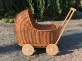 Wicker Baby Carriage, Doll Stroller, Doll Pram, Wicker Doll Stroller, Wicker Doll Pram, Wicker Willow Doll Stroller
