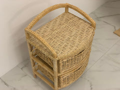 Organic Wicker Dresser, Boho dresser chest, small chest of drawers, mid modern chest of drawers, wicker chest of drawers
