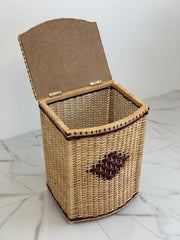 Mother's Day Gift, Wicker Laundry Basket with Lid, Wicker Bathroom Basket