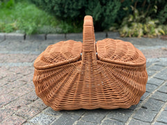 Handmade Wicker Basket with Top Handle Picnic Basket Market Basket Shopping Basket Fruit Basket in Vintage