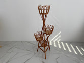 Wicker Flower Pot Holder, Plant stand wicker, Wicker Flower Stand, Vine stand for 4 flowerpots