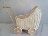 Wicker Baby Carriage, Doll Stroller, Doll Pram, Wicker Doll Stroller, Wicker Doll Pram, Wicker Willow Doll Stroller