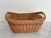 Large Wicker Laundry Basket, Handled Oval Basket, Large Storage Basket, Laundry Hamper
