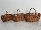 Rectangular Woven Basket, Large Picnic Basket for Camping, Picnic basket, Wicker basket, Storage basket