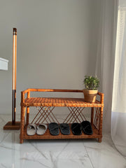 Wicker Shelf, Wicker Shoe Rack, Shoe Rack Bench, Wicker Shelf, Storage shelf, Bookshelf, Plant shelf, Rattan shelf