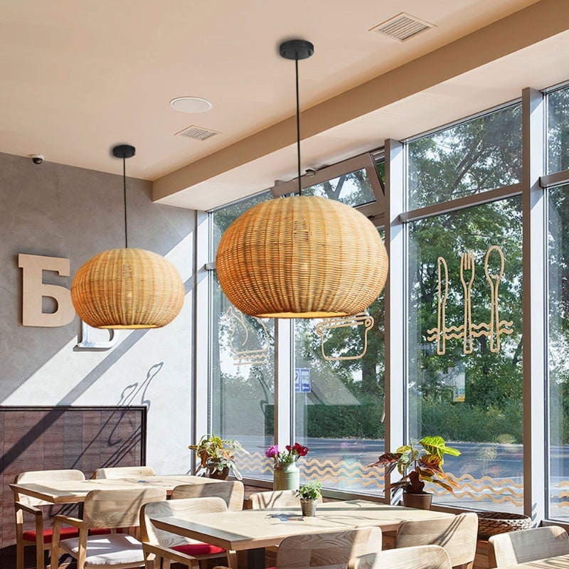Nordic Rattan Handmade Pendant Lampshades for Kitchen Island