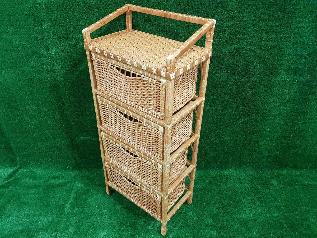 Сhest of drawers, Wicker Dresser, chest of 4 drawers