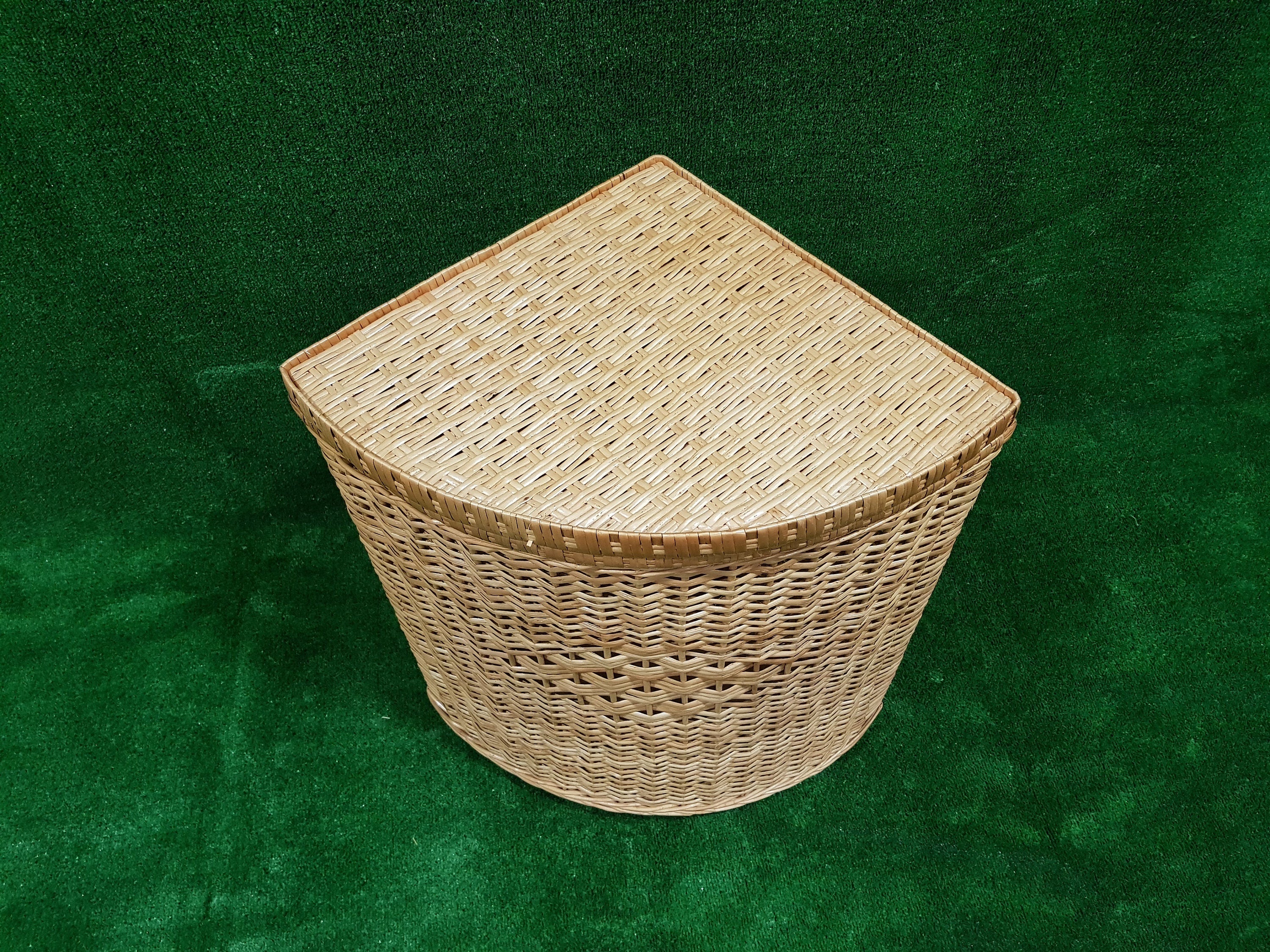 Сorner laundry basket, wicker basket, wicker basket for bathroom