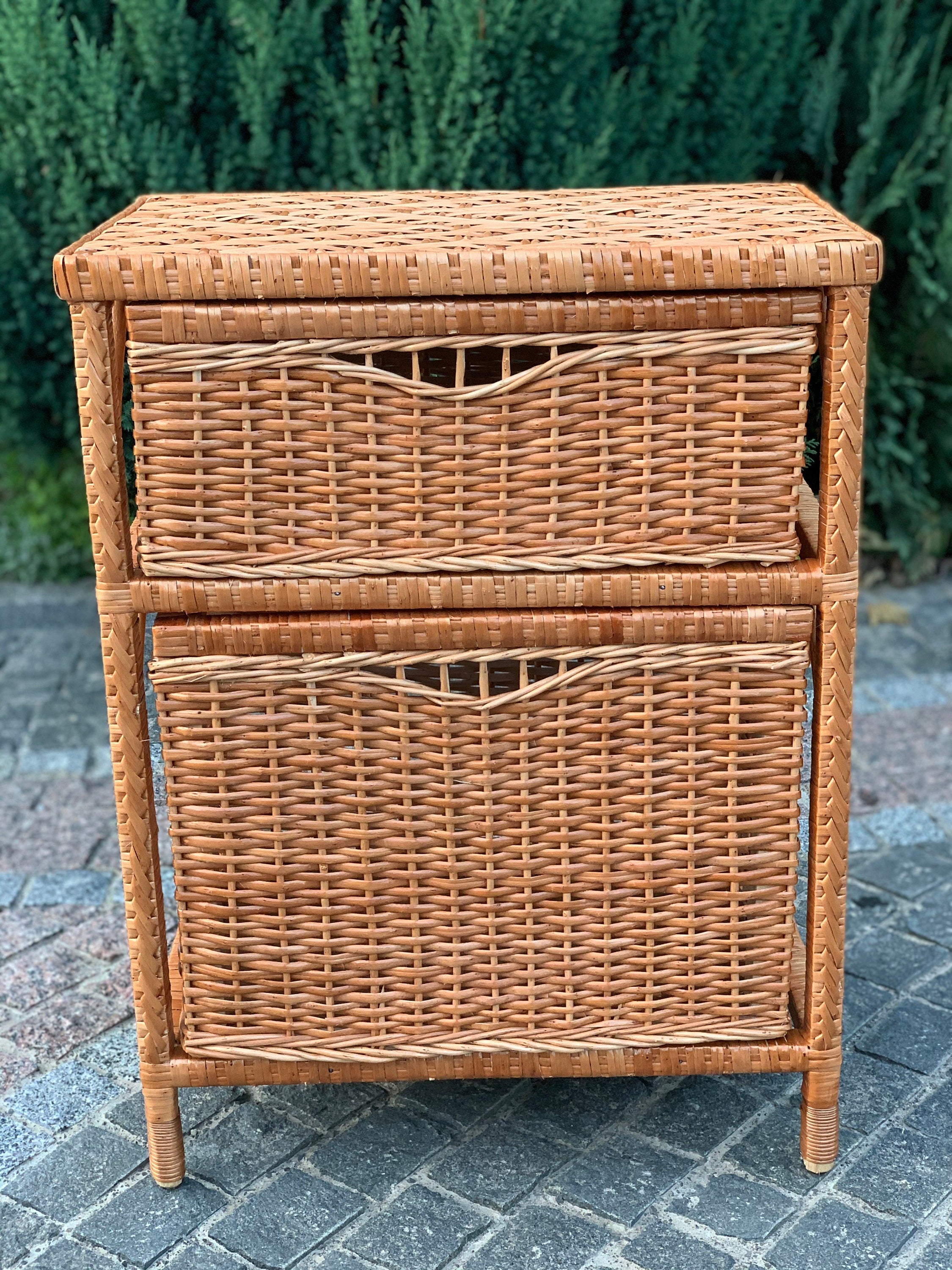 Beautiful Wicker Dresser with 2 Drawers, Chest of 2 drawers, Organizer things, Storage Unit