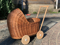 Wicker Baby Carriage, Doll Stroller, Doll Pram, Wicker Doll Stroller, Wicker Doll Pram, Wicker Willow Doll Stroller