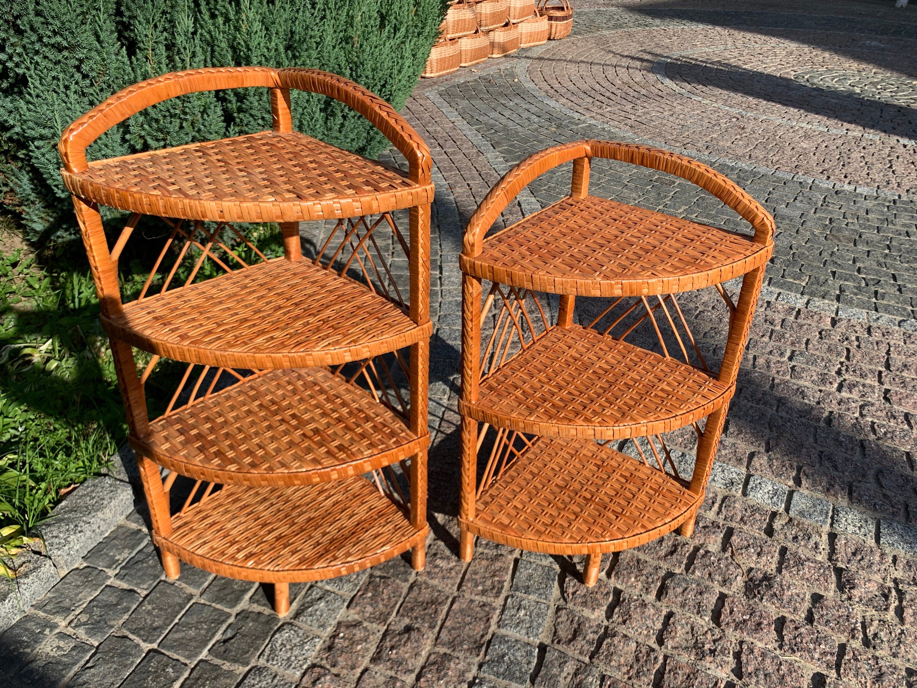 Wicker Shelf, 3/4 tier shelf, Storage shelf