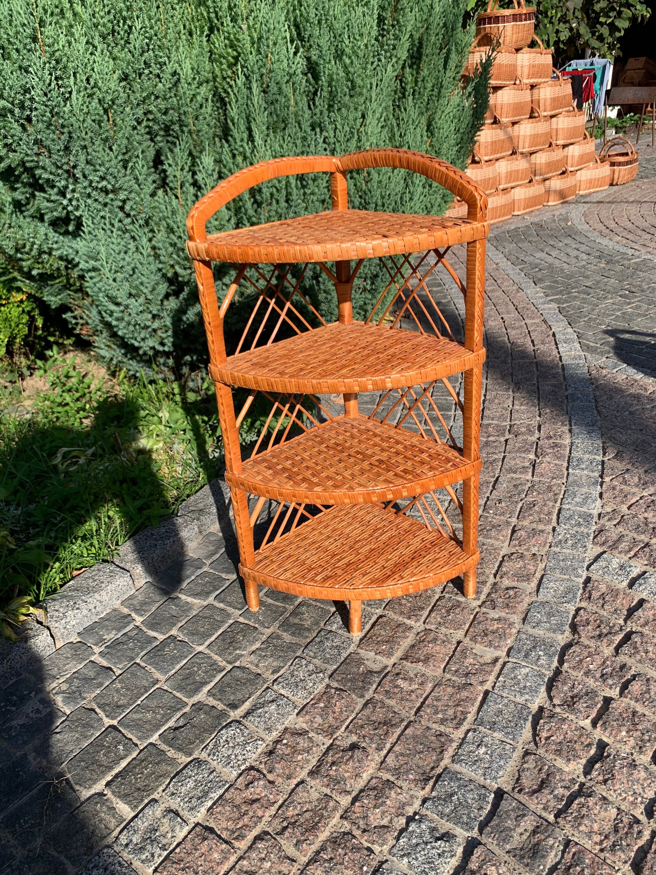 Wicker Shelf, 3/4 tier shelf, Storage shelf
