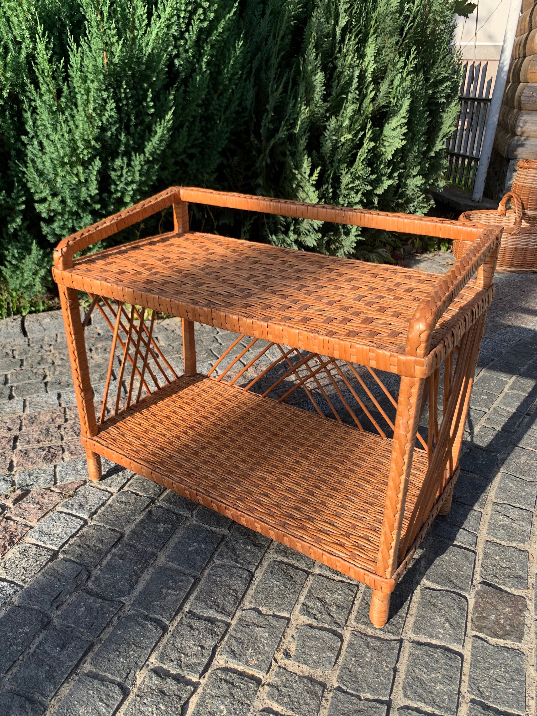 Wicker Shelf, Storage shelf, chest of drawers for shoes
