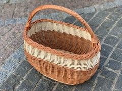 Willow Market Basket, Willow Basket, Grocery Basket, Handmade Wicker Basket, Wicker Picnic Basket,