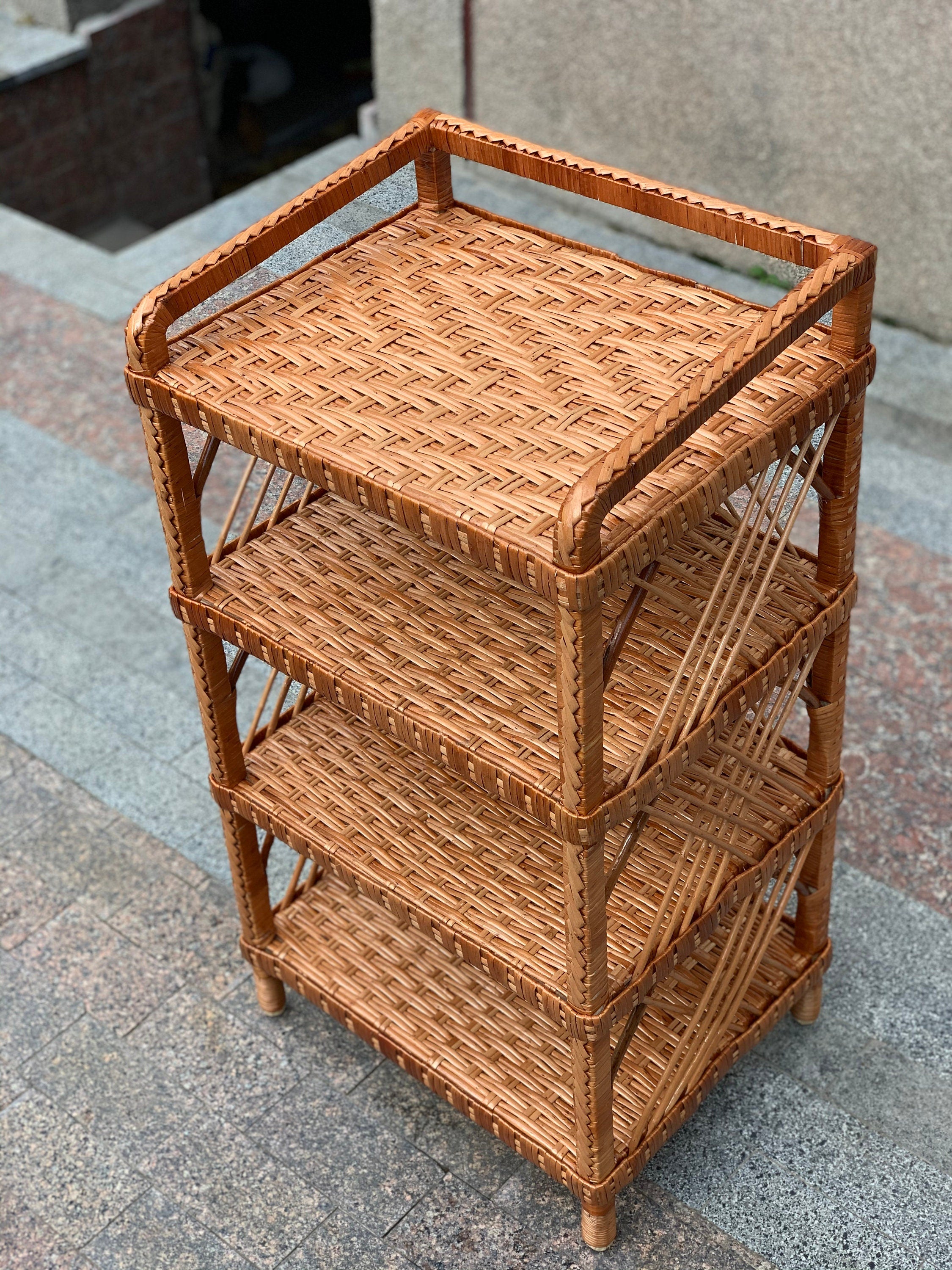 Wicker Shelf, 2/3/4/5-Shelf Unit Available, Storage shelf, 100% Natural