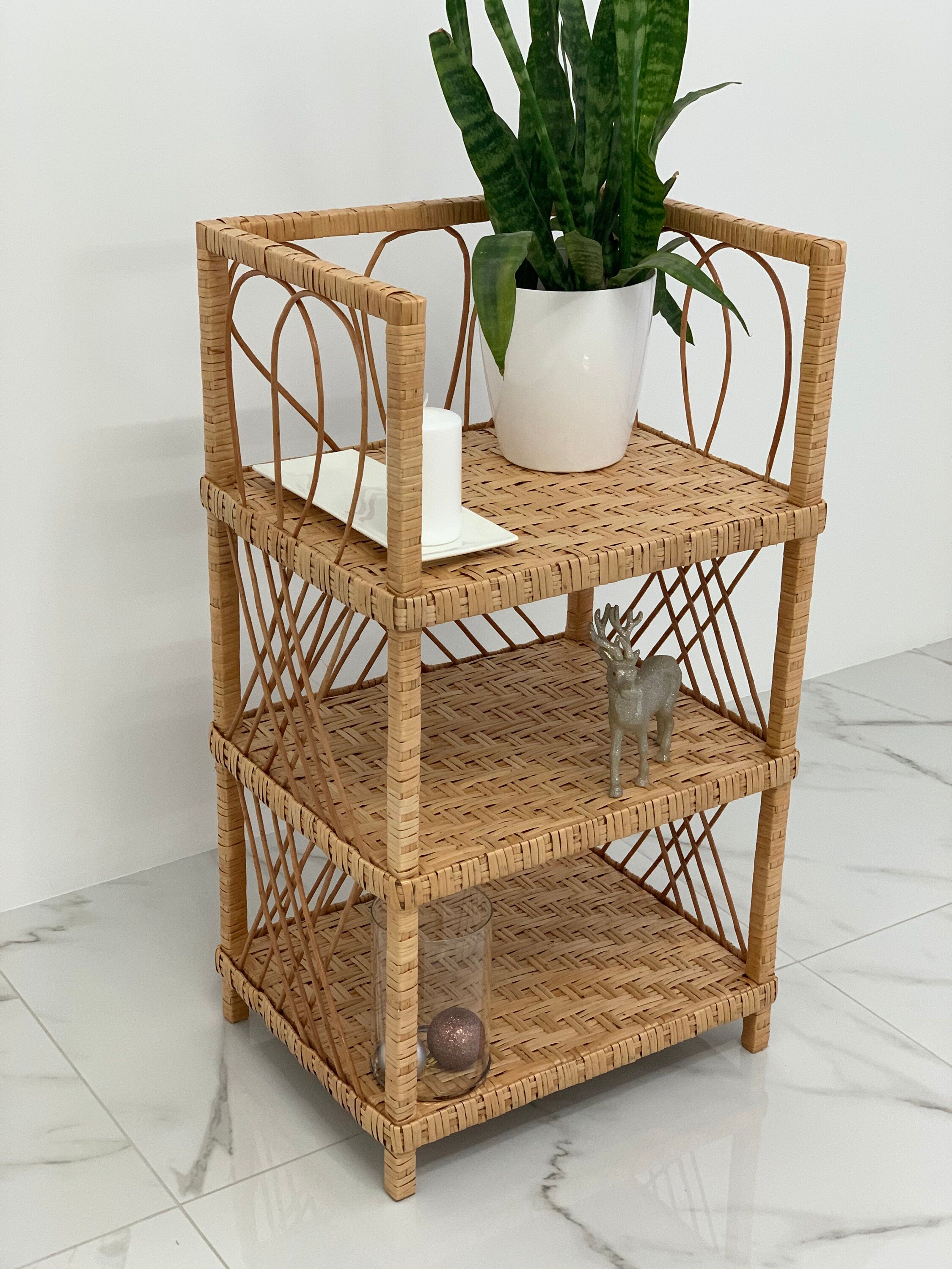 Wicker Shelf, Storage shelf, 3-Shelf Unit Available, chest of drawers for shoes