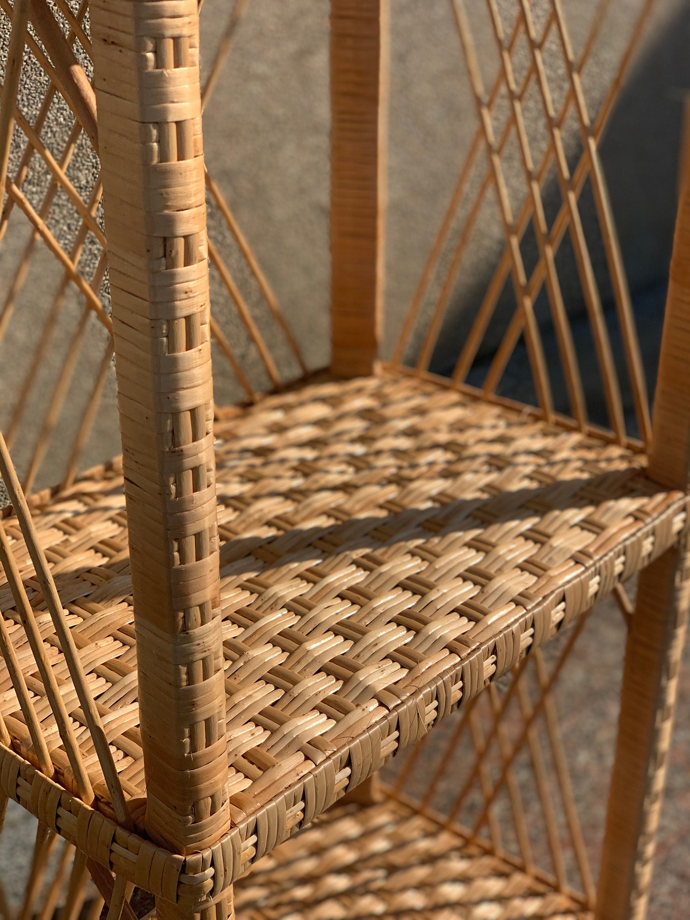 Mother's day gift, Wicker Shelf, 3-Shelf Unit Available, Plant Shelf