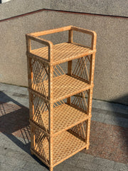 Wicker Shelf, 4-Shelf Unit Available, arched shelf, rattan shelves, wicker shelf, etagere shelf, boho plant stand