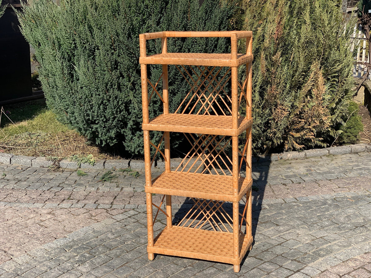 Wicker Shelf, 4-Shelf Unit Available, arched shelf, rattan shelves, wicker shelf, etagere shelf, boho plant stand