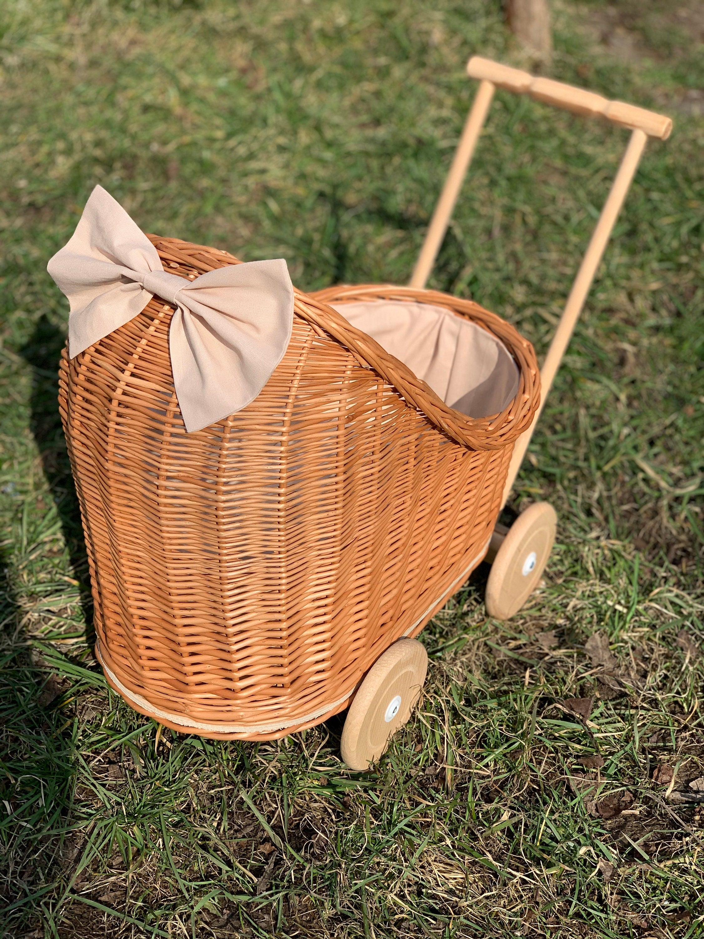 Wicker Baby Carriage, Doll Stroller, Doll Pram, Wicker Doll Stroller, Wicker Doll Pram, Wicker Willow Doll Stroller