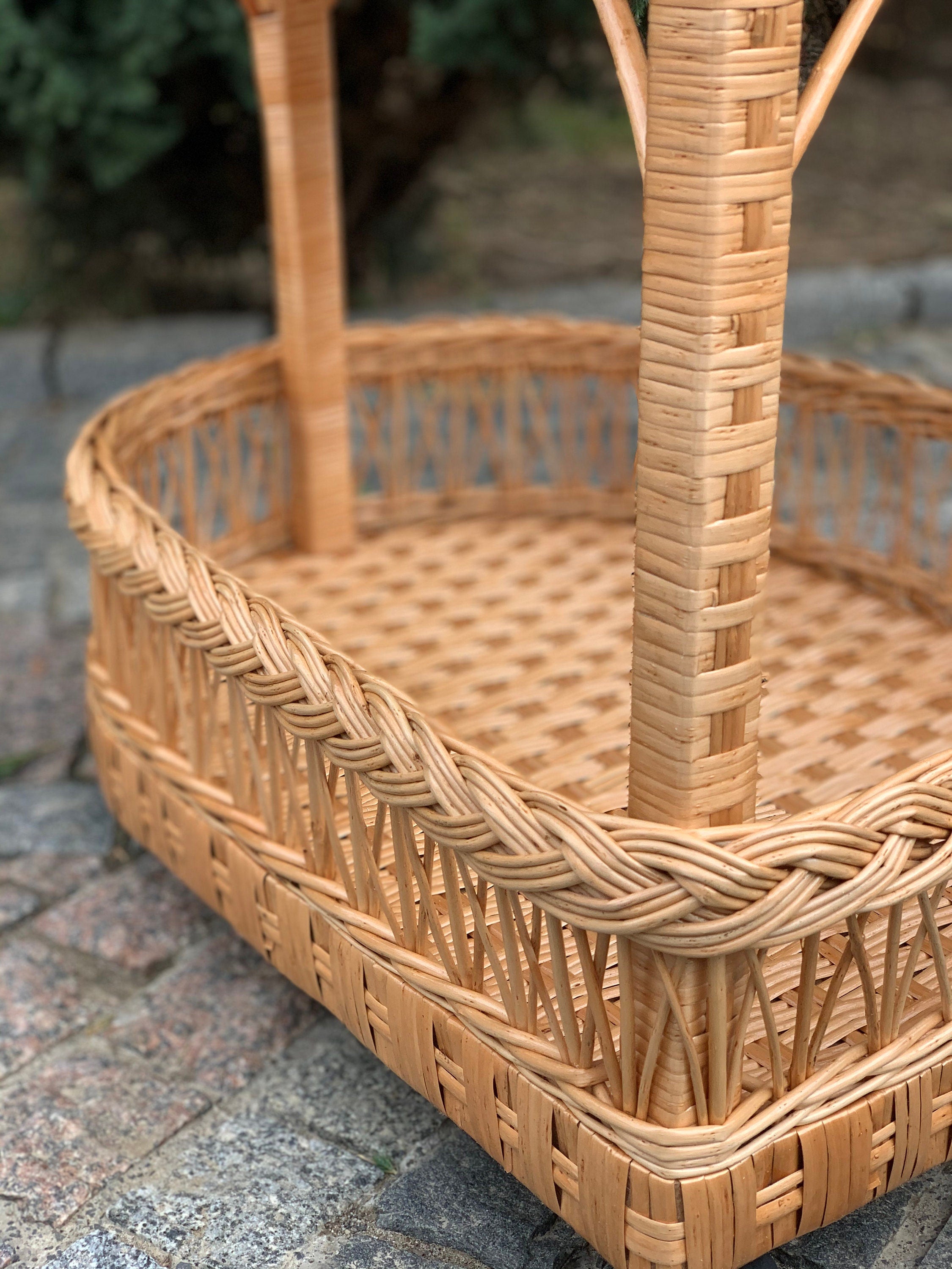 Coffee table, Rattan table, Wicker table on wheels, Bar table on wheels