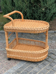 Coffee table, Rattan table, Wicker table on wheels, Bar table on wheels