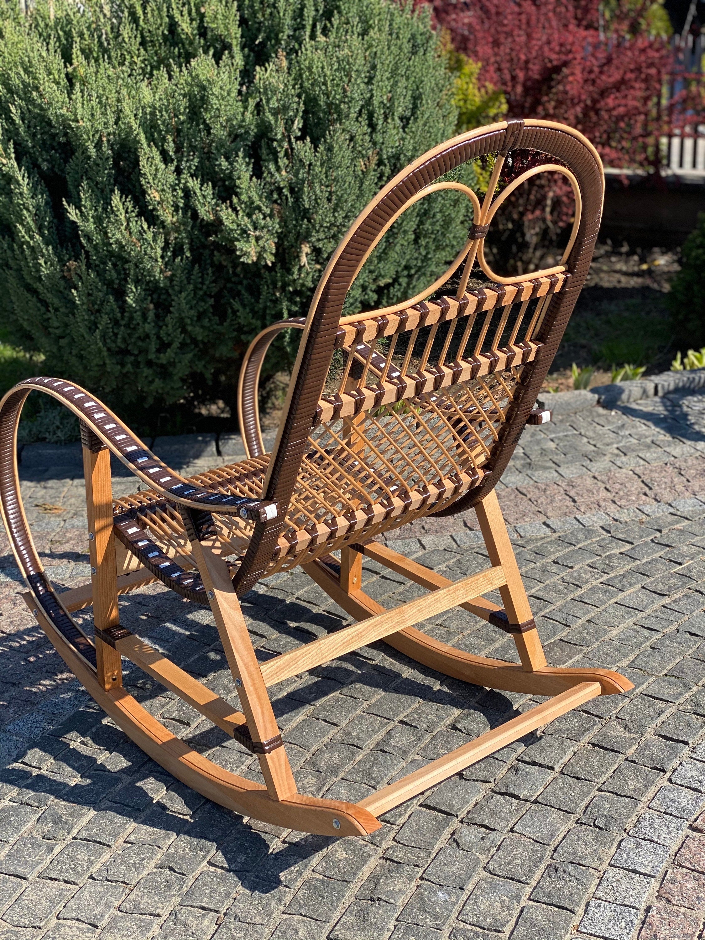 Wicker Rocking Chair, organic rattan rocking chair, willow rocking chair