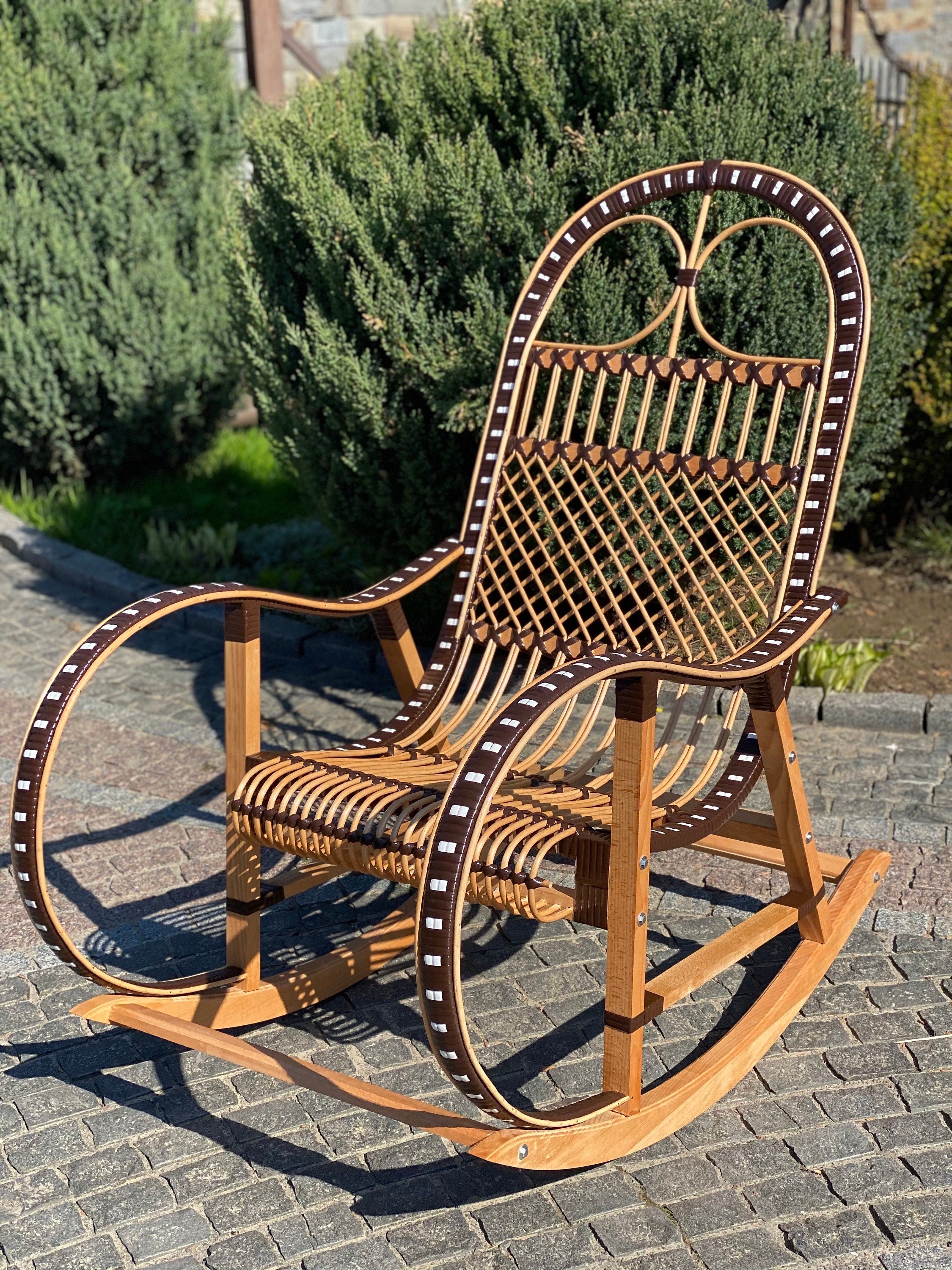 Wicker Rocking Chair, organic rattan rocking chair, willow rocking chair