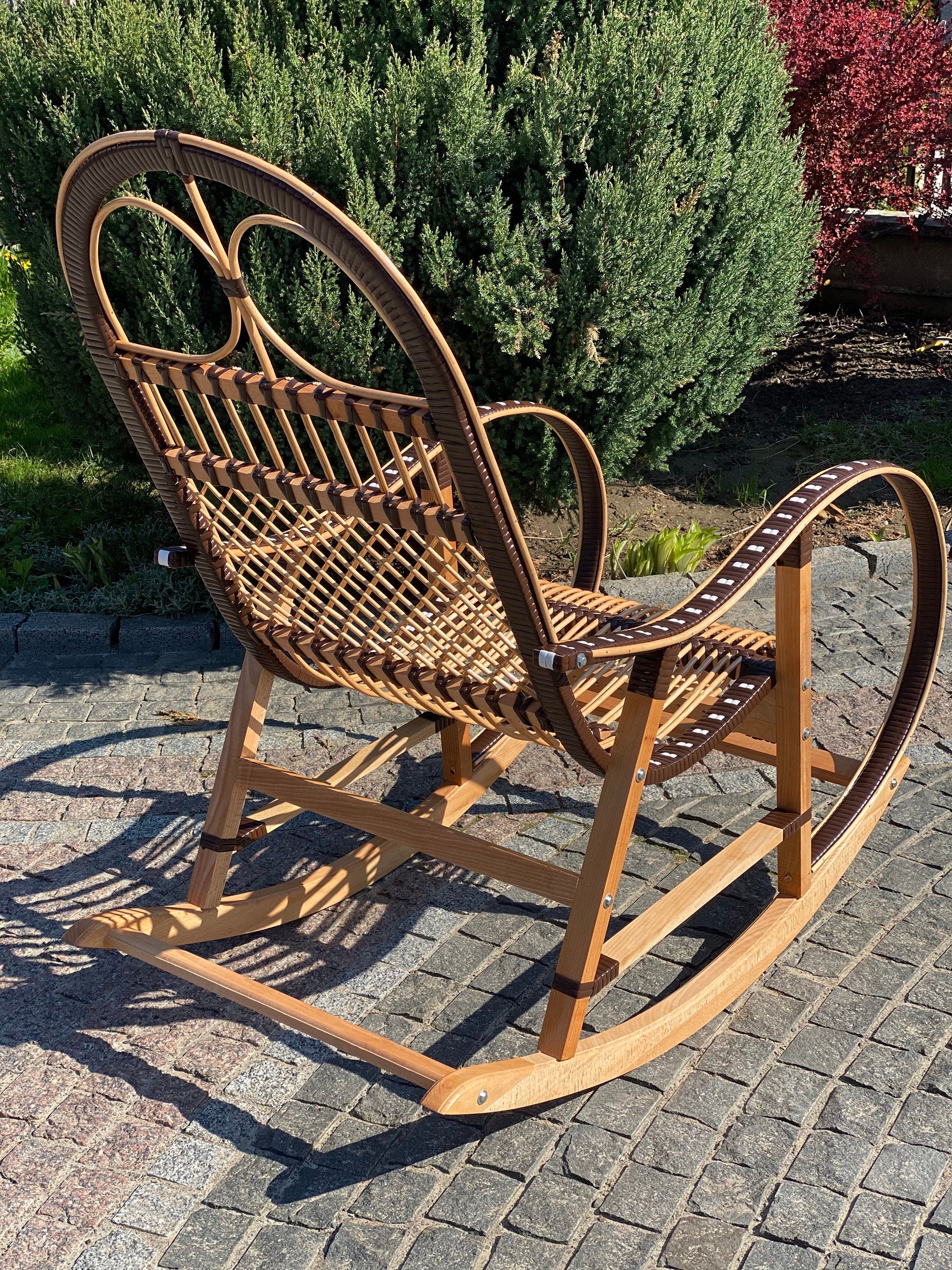 Wicker Rocking Chair, organic rattan rocking chair, willow rocking chair