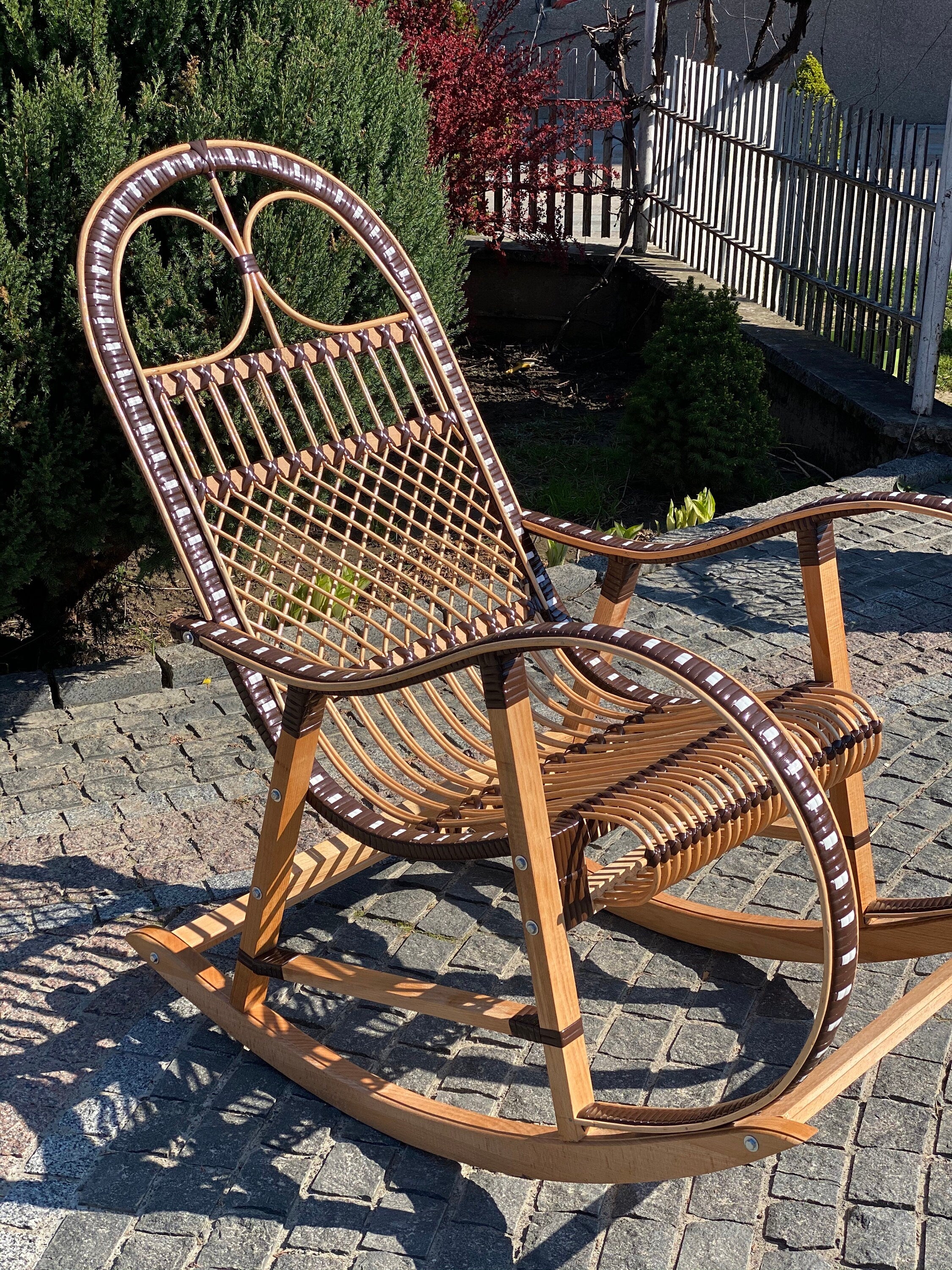 Wicker Rocking Chair, organic rattan rocking chair, willow rocking chair