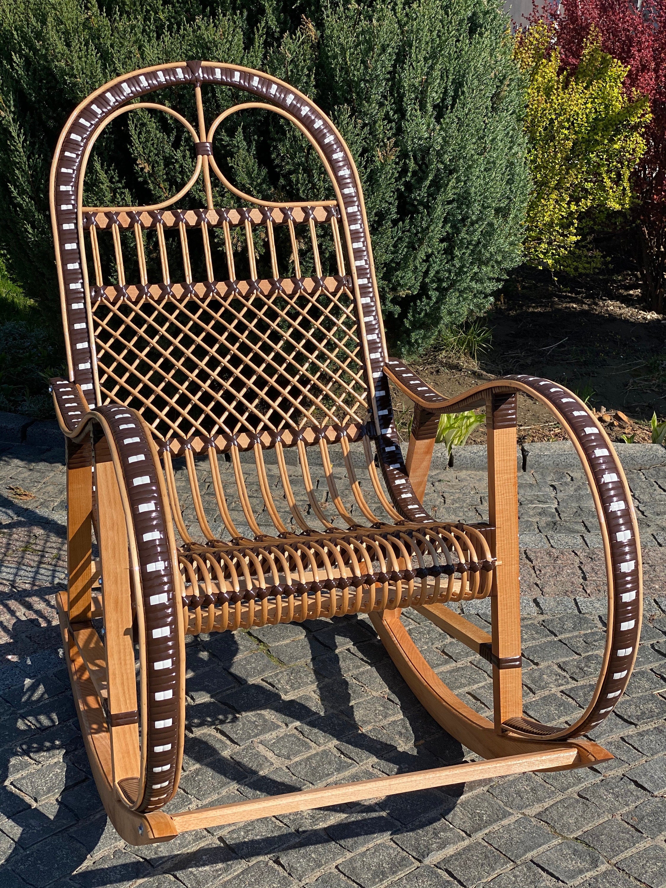 Wicker Rocking Chair, organic rattan rocking chair, willow rocking chair