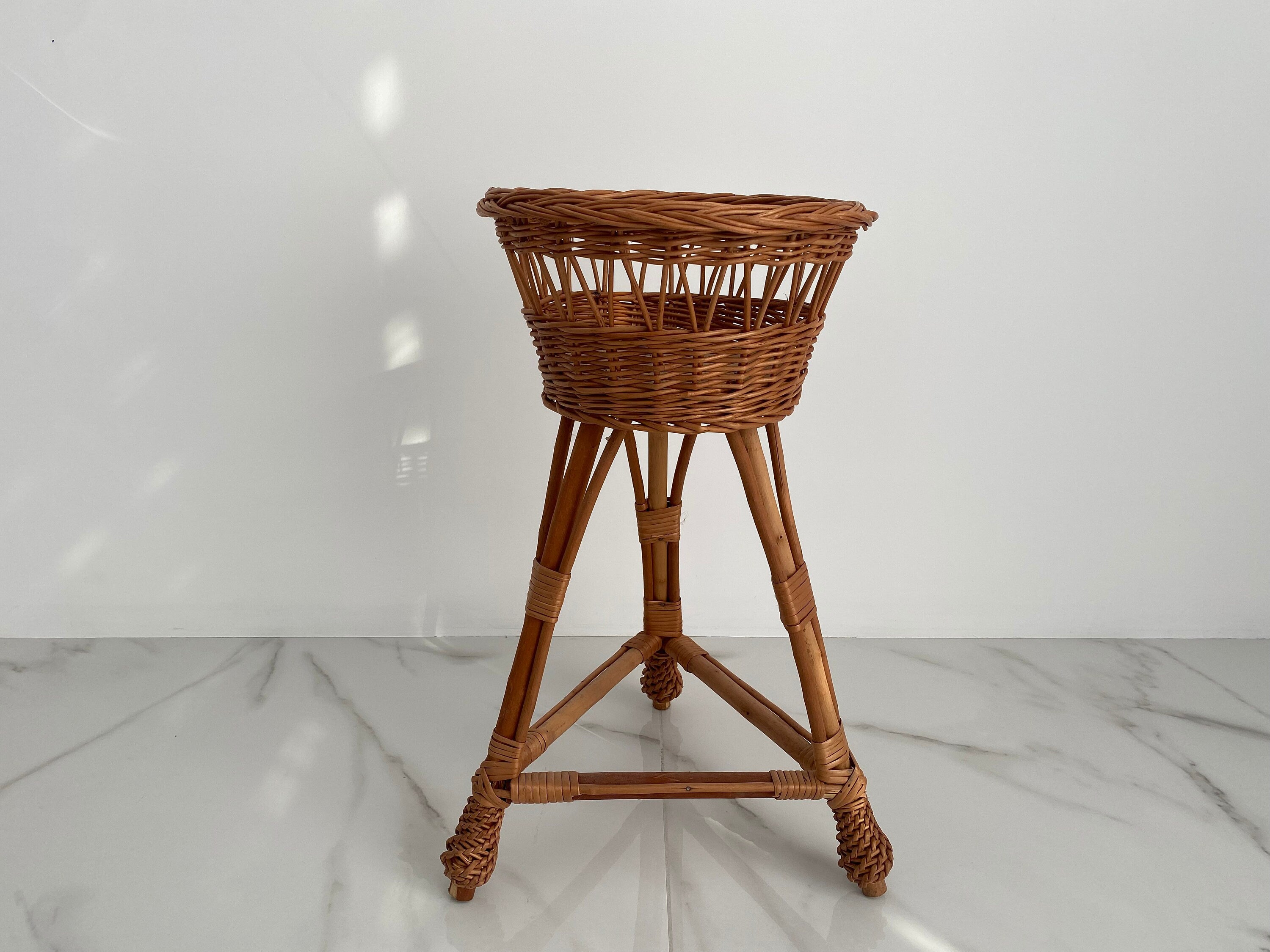 Shelf For Plants, Plant Stand, Flower Pot, Rustic Plant Stand, Wicker Stand, Plant Stand Outdoor,Wicker Flower Stand, Flower stand for 1 pot