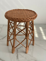 Rattan wicker round stool or teatable
