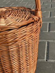 Wicker bag, Birkin bag, Natural wicker basket, handwoven willow market, shopping basket, Small Round Basket