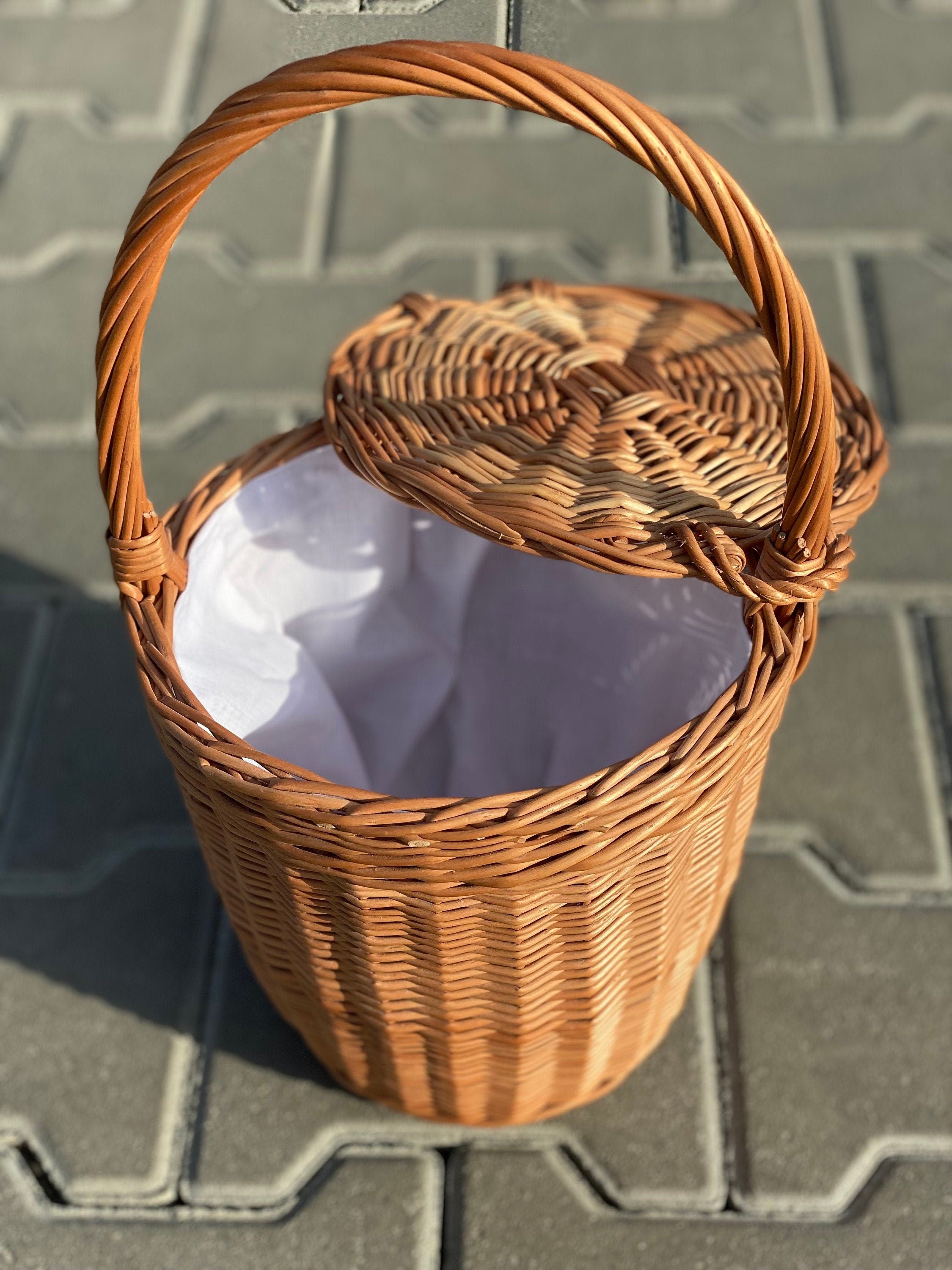 Wicker bag, Birkin bag, Natural wicker basket, handwoven willow market, shopping basket, Small Round Basket