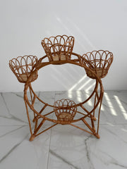 Wicker Flower Pot, Flowerbed, Natural Ecological Wicker Pot, Standing Flower Pot, Wicker Flower Stand, Vine stand for 4 flowerpots
