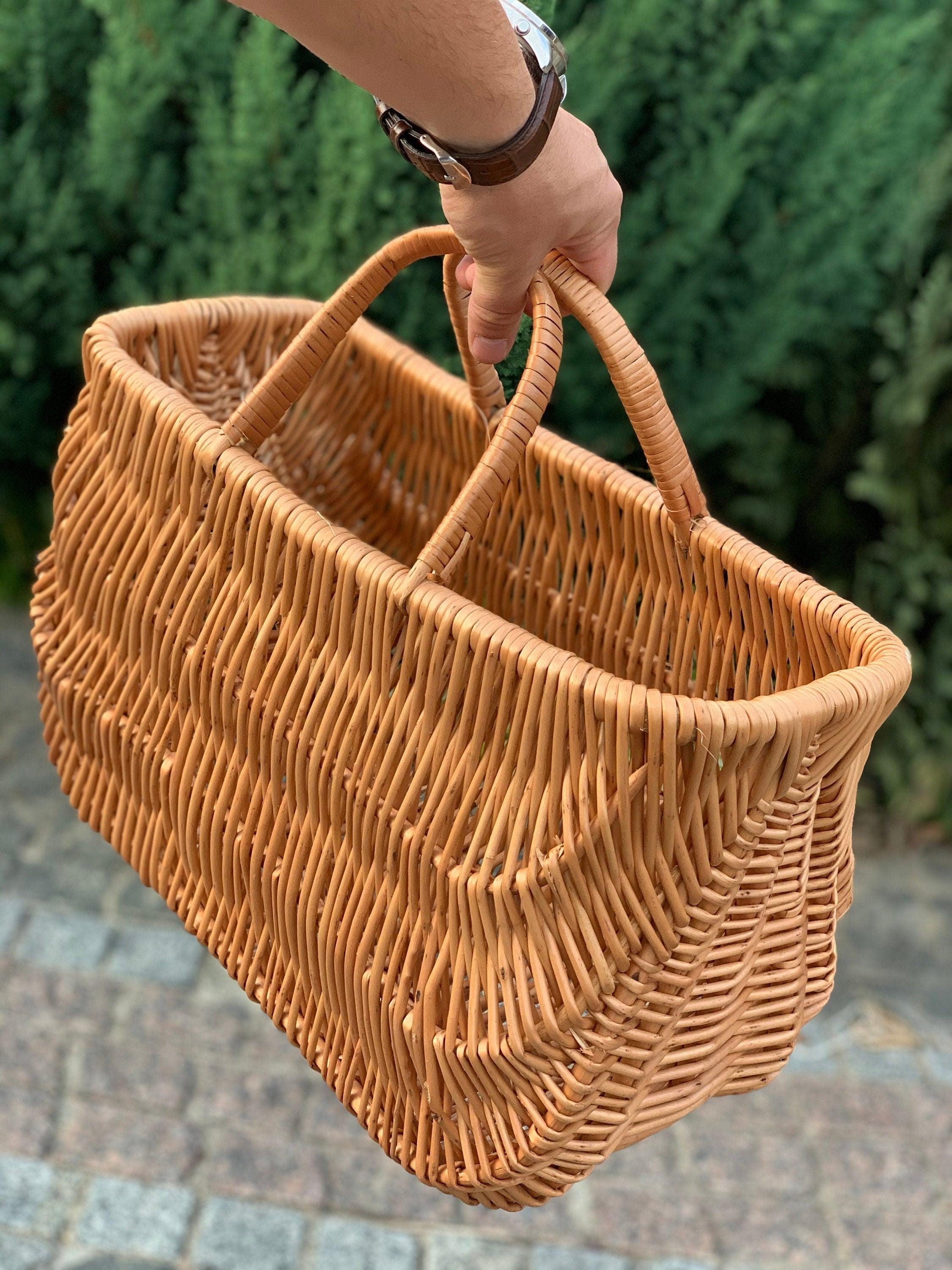 Wicker shopping bag, Handwoven Picnic Basket, Picnic Wicker Basket, Picnic Basket, Country Basket