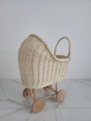 Wicker Baby Carriage, Doll Stroller, Doll Pram, Wicker Doll Stroller, Wicker Doll Pram, Wicker Willow Doll Stroller