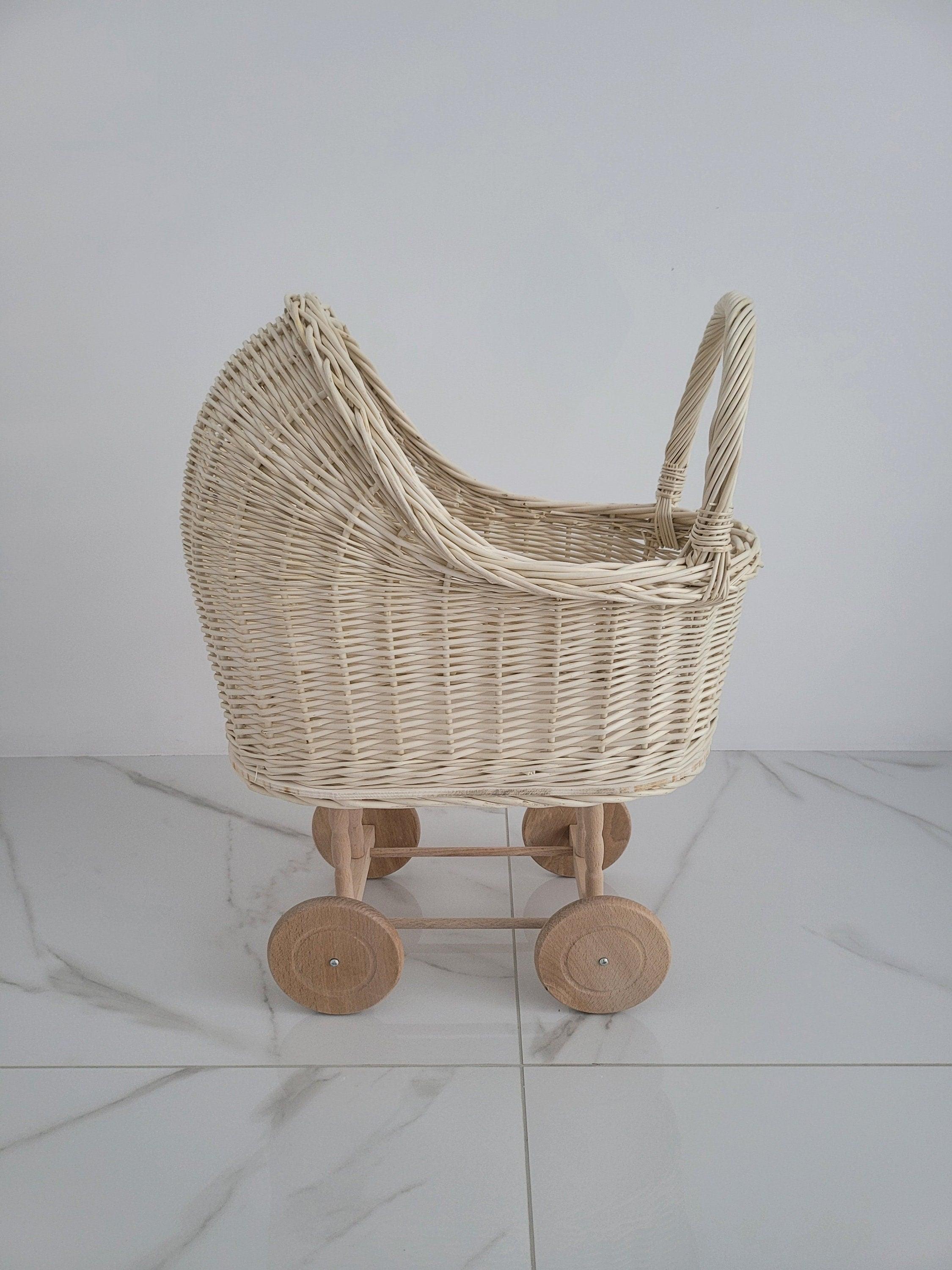 Wicker Baby Carriage, Doll Stroller, Doll Pram, Wicker Doll Stroller, Wicker Doll Pram, Wicker Willow Doll Stroller