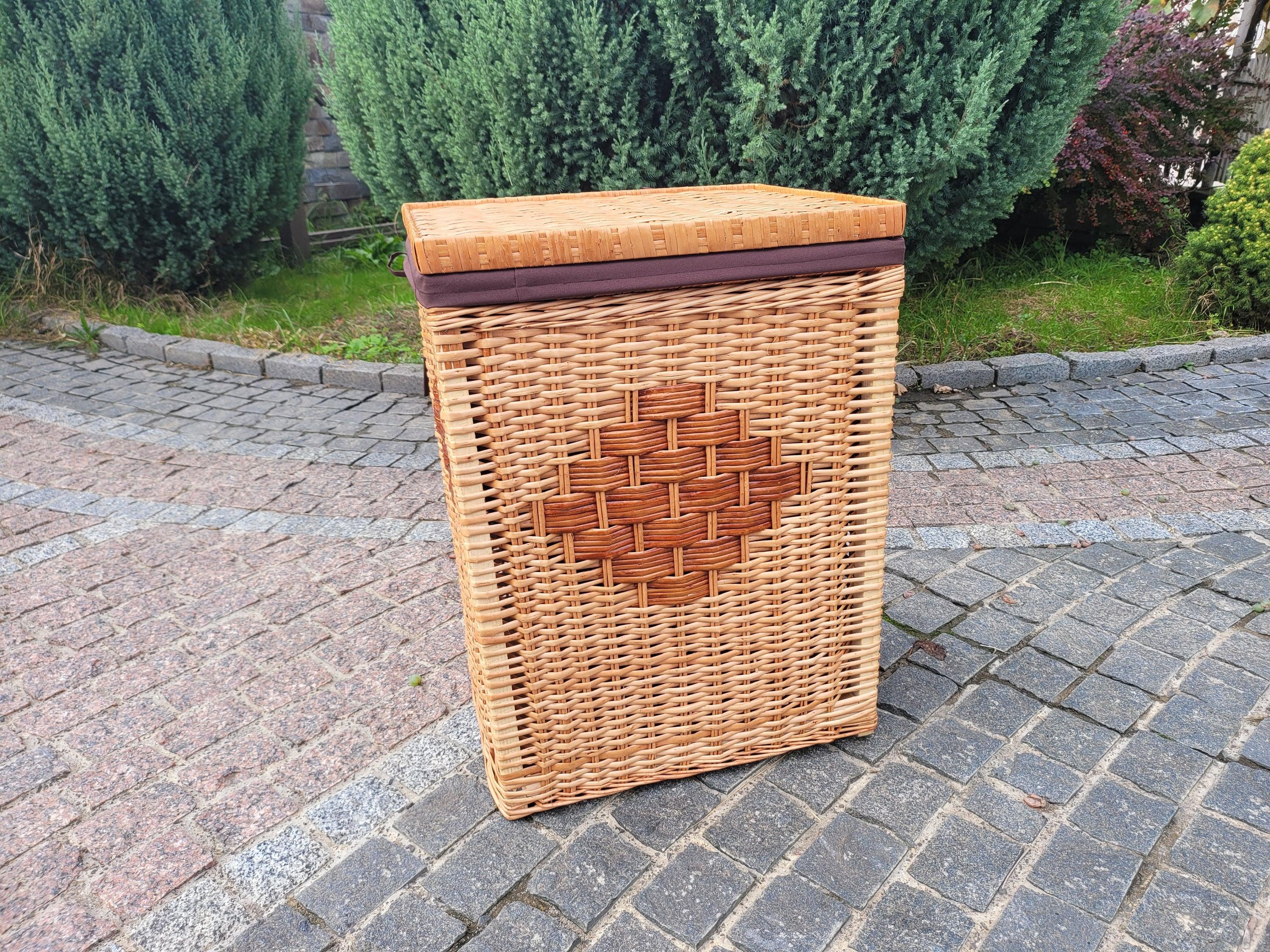 Wicker laundry basket laundry hamper, basket