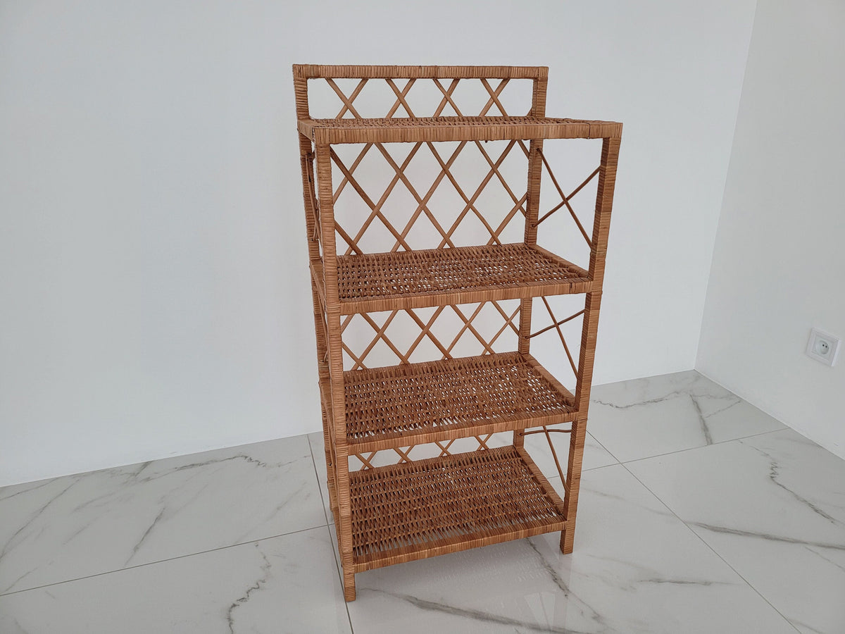 Wicker Shelf, Storage shelf, Bookshelf, Plant shelf, Rattan shelf