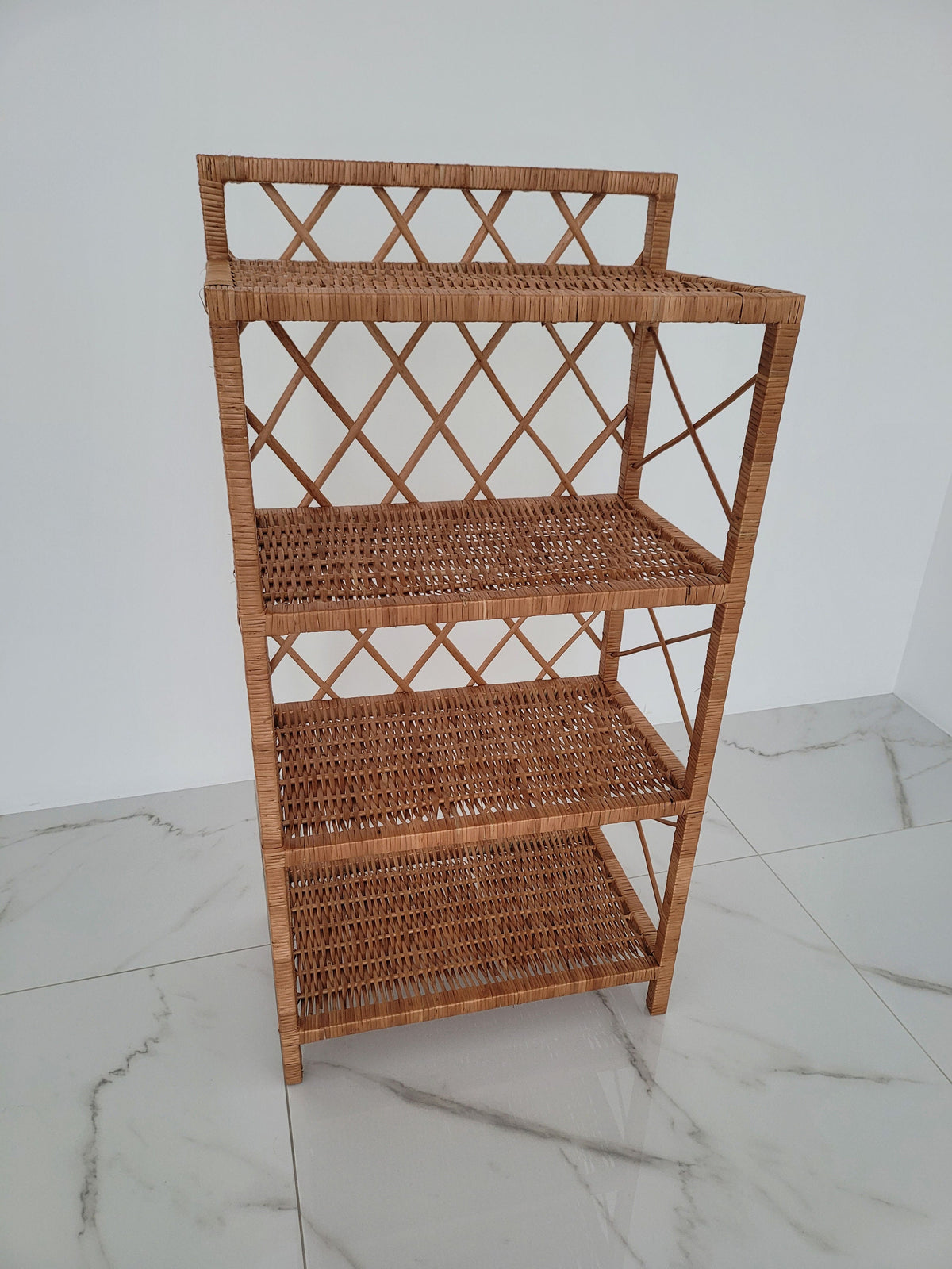 Wicker Shelf, Storage shelf, Bookshelf, Plant shelf, Rattan shelf