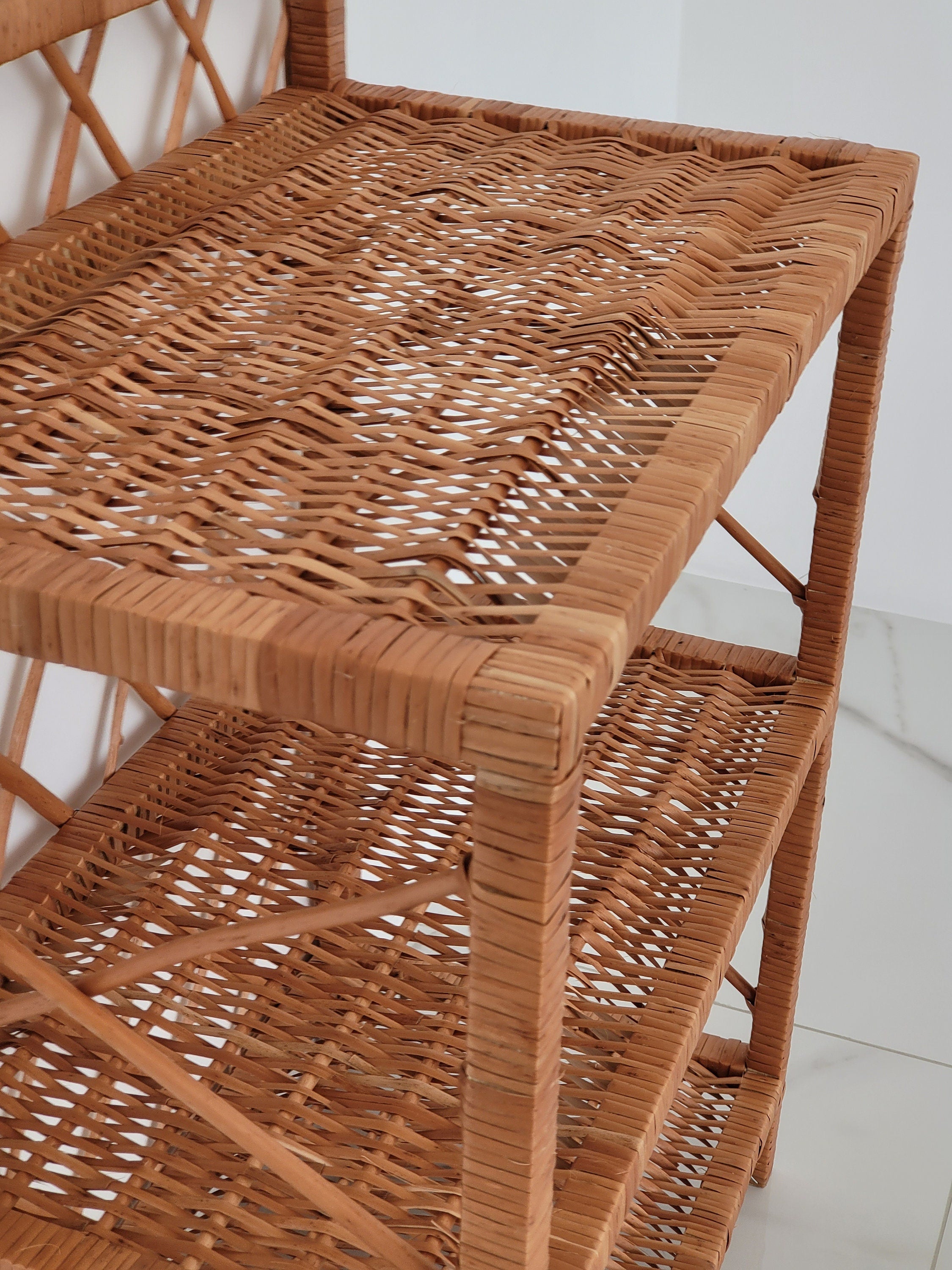 Wicker Shelf, Storage shelf, Bookshelf, Plant shelf, Rattan shelf