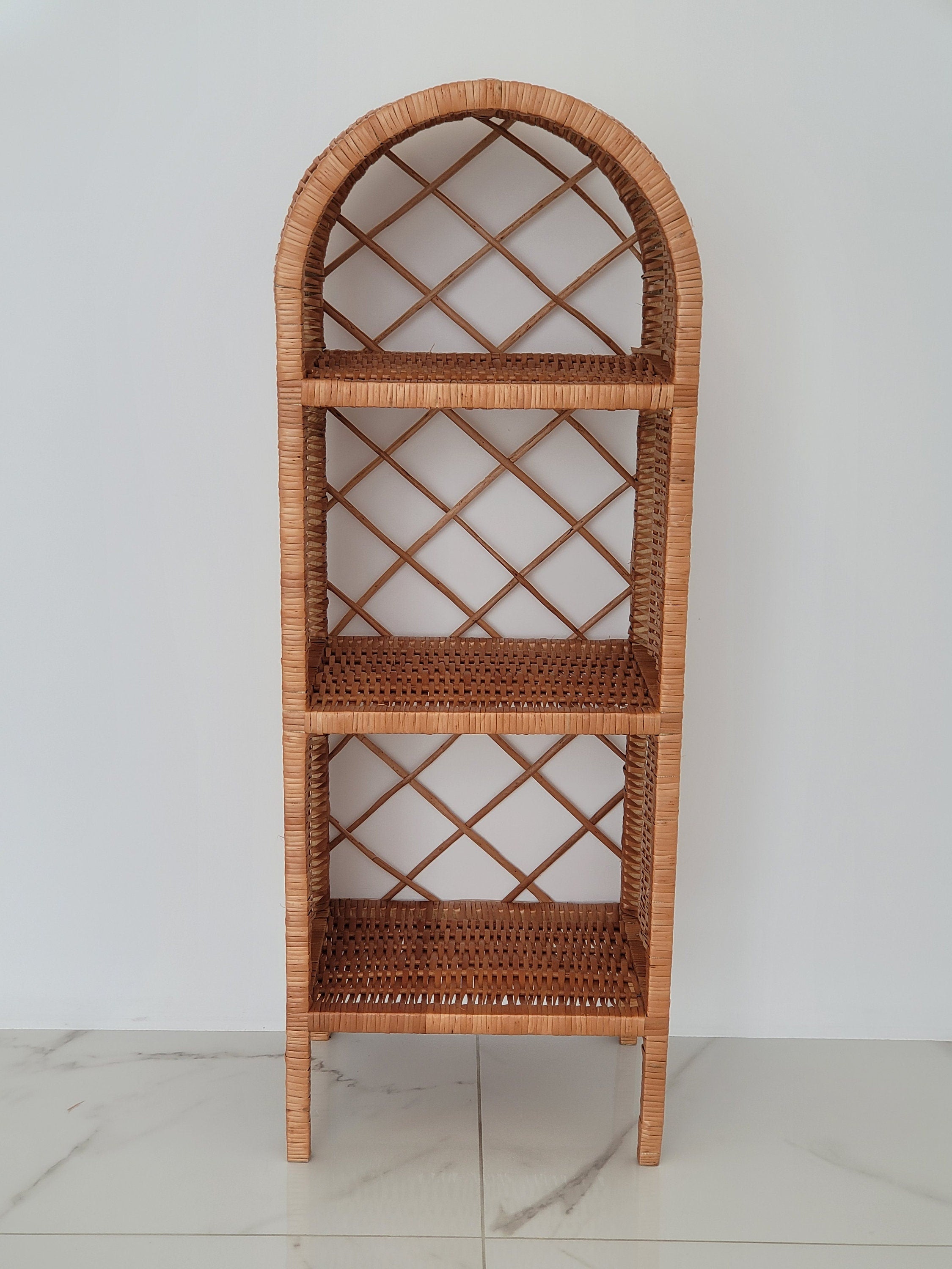 Wicker Shelf, Storage shelf, Bookshelf, Plant shelf, Rattan shelf