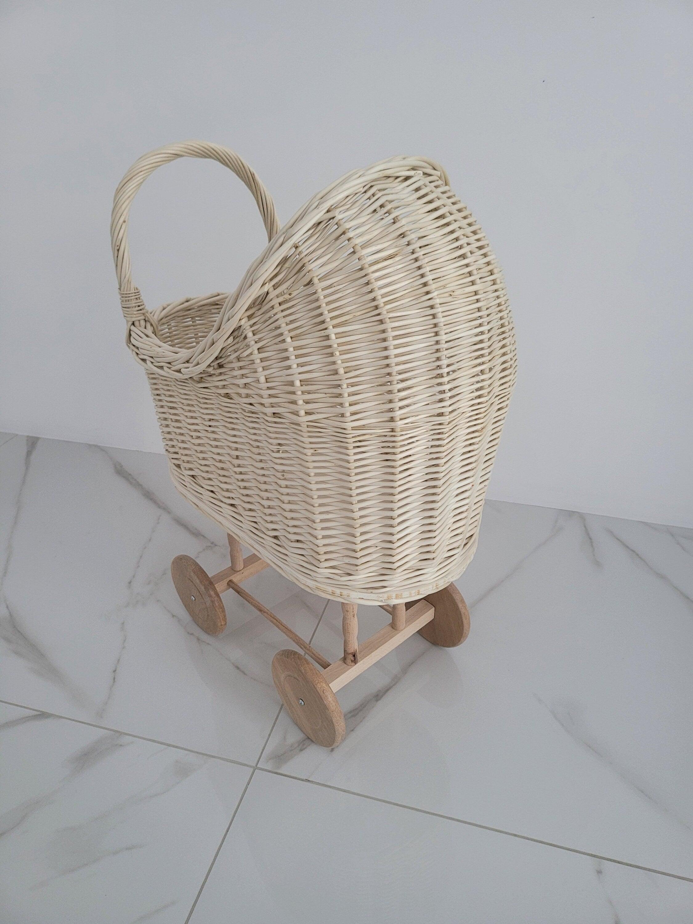 Wicker Baby Carriage, Doll Stroller, Doll Pram, Wicker Doll Stroller, Wicker Doll Pram, Wicker Willow Doll Stroller