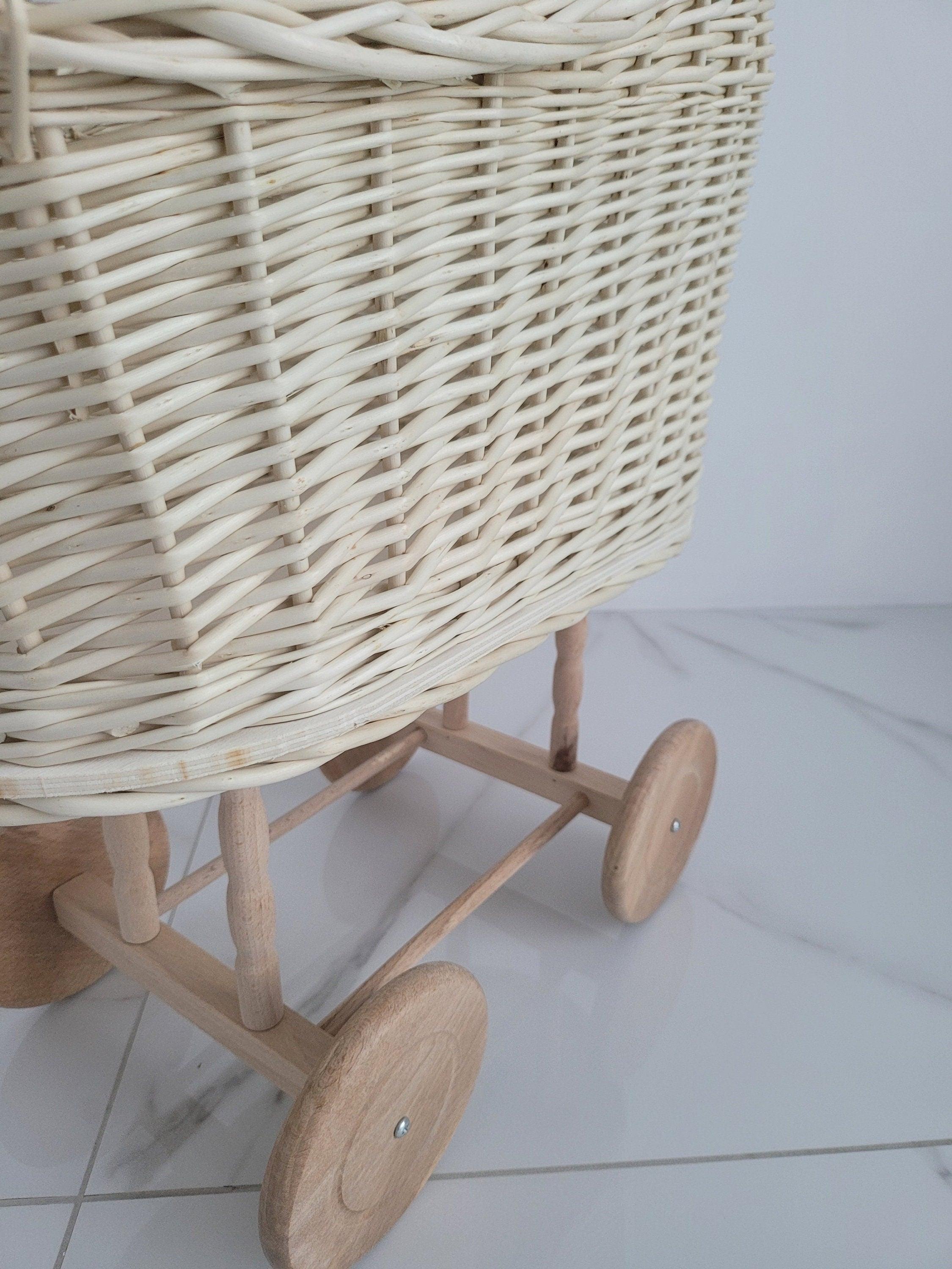 Wicker Baby Carriage, Doll Stroller, Doll Pram, Wicker Doll Stroller, Wicker Doll Pram, Wicker Willow Doll Stroller