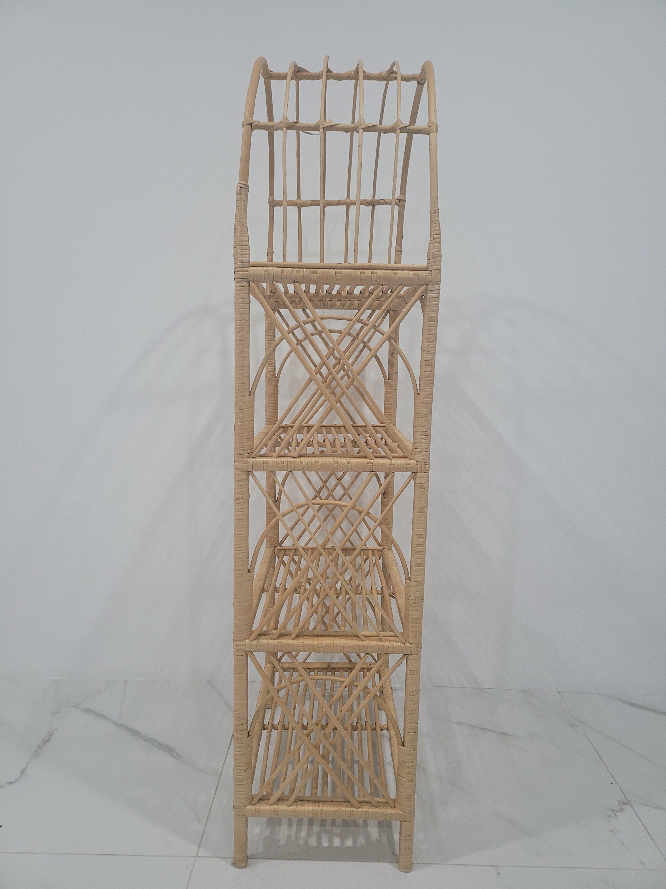 35/47/53/67 inches height wicker shelf, Storage shelf, Bookshelf, Plant shelf, Rattan shelf, Rattan shelf