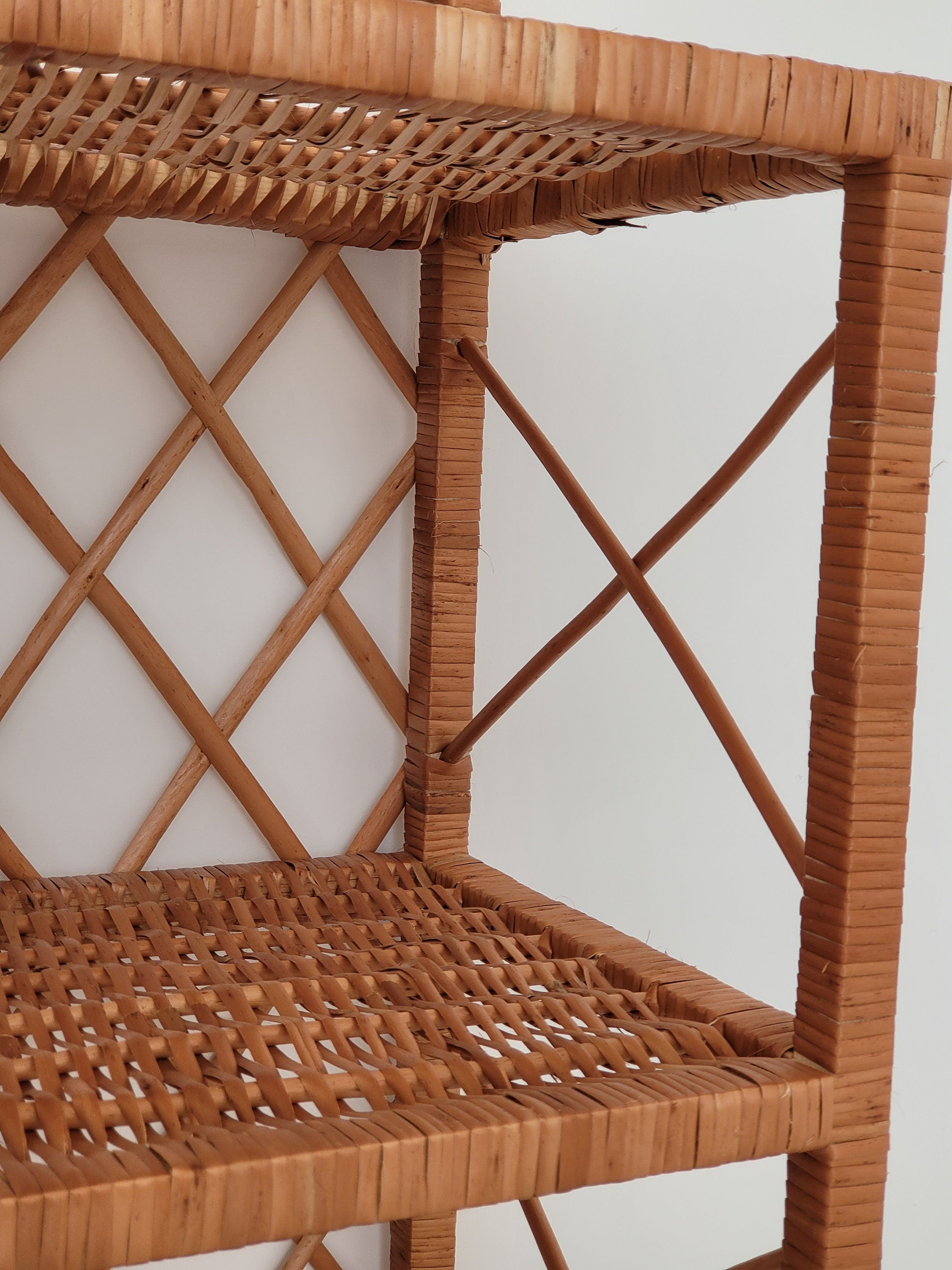 Wicker Shelf, Storage shelf, Bookshelf, Plant shelf, Rattan shelf