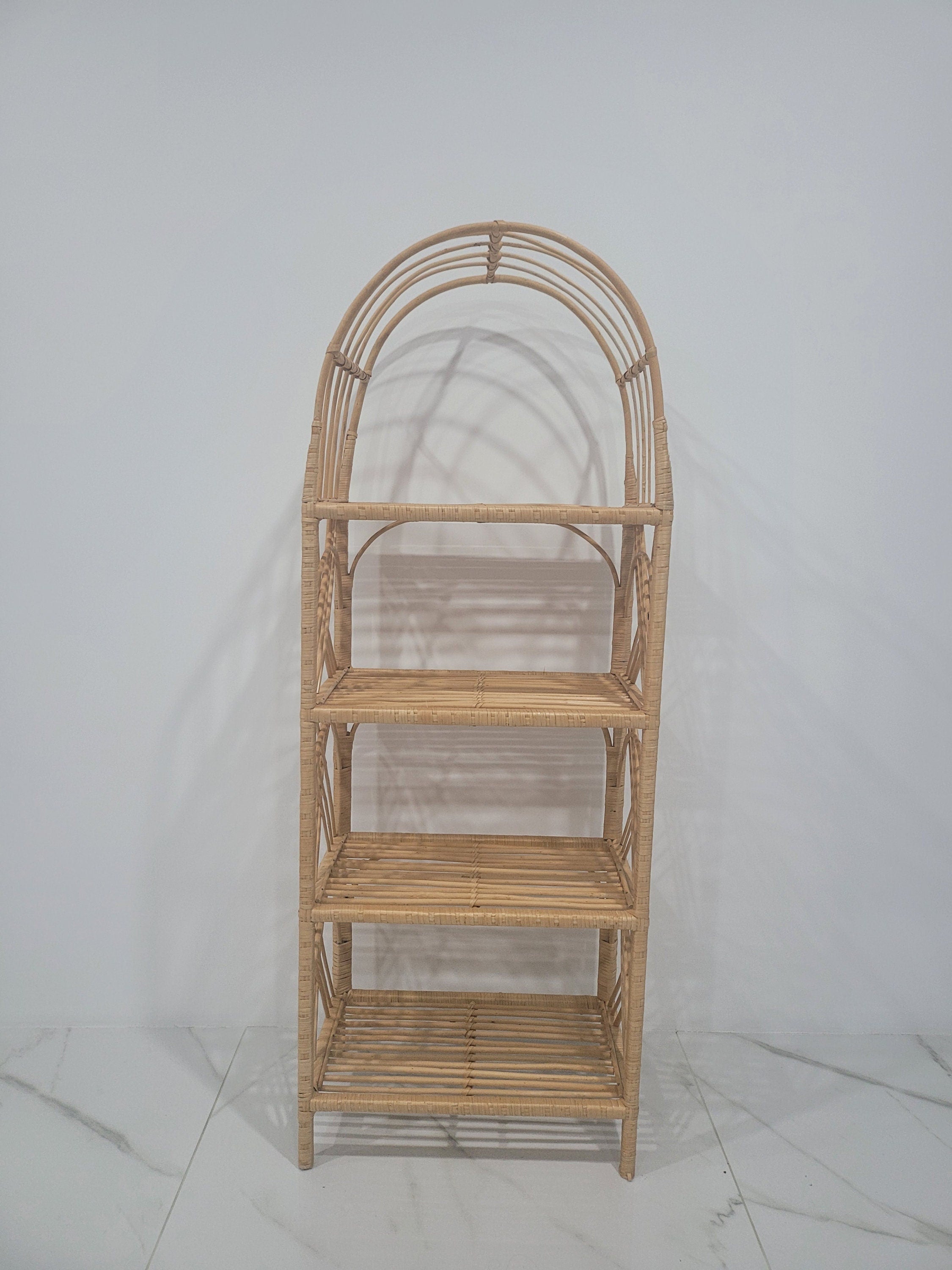35/47/53/67 inches height wicker shelf, Storage shelf, Bookshelf, Plant shelf, Rattan shelf, Rattan shelf