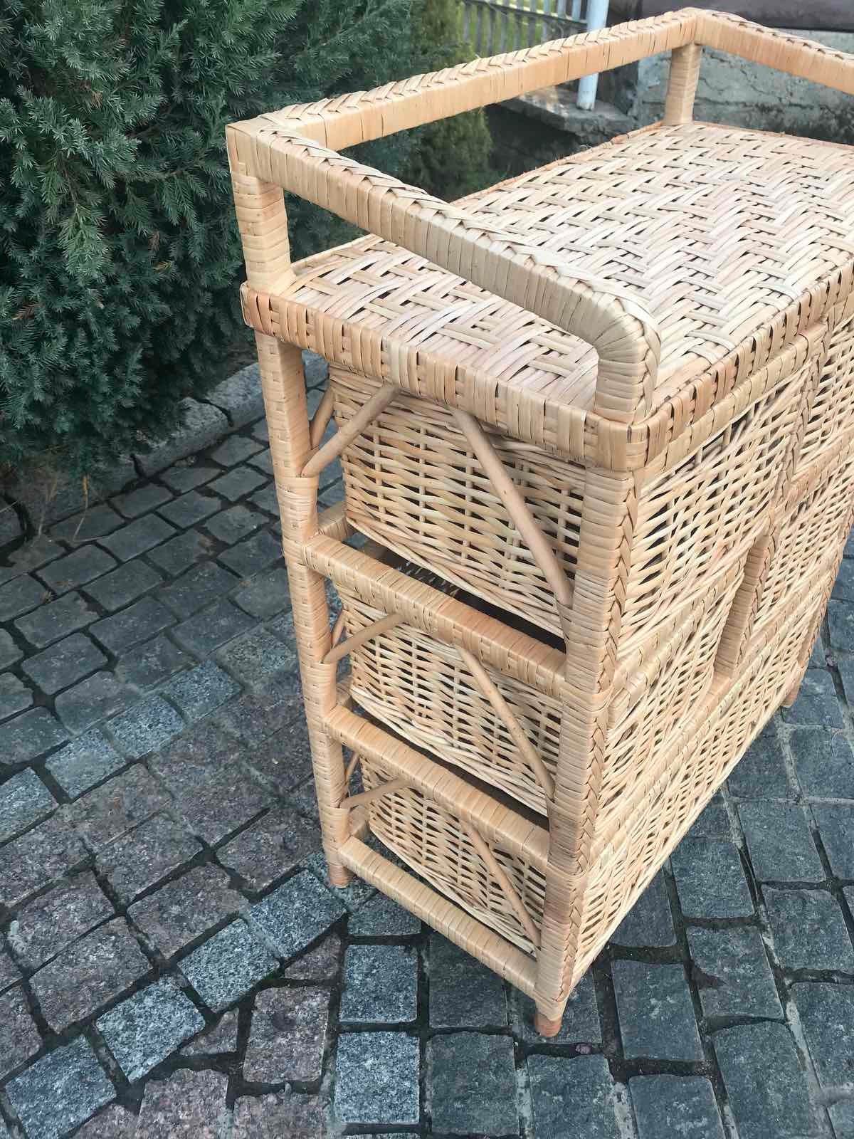 Сhest of drawers, Boho Room Decor, Boho Dresser, Wicker Dresser, Bedroom Dresser, Vintage Dresser, Wicker Commode, chest of 5 drawers